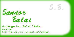 sandor balai business card