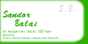 sandor balai business card